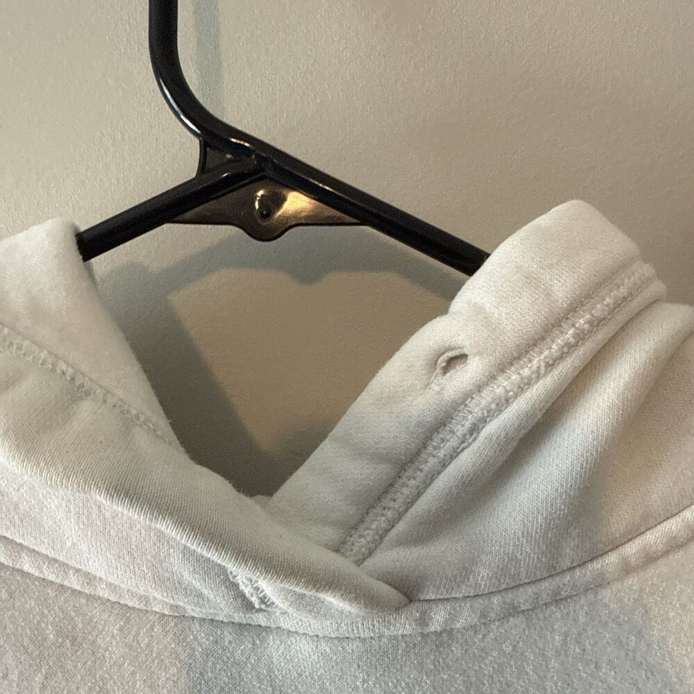 Hollister California Logo Hoodie Sweatshirt White/Navy Medium Y2K Retro - Picture 5 of 9